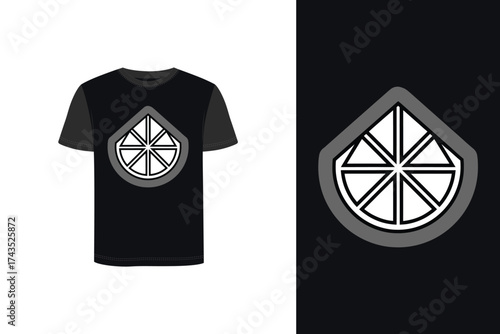 Tshirt mockup t shirt with grey lemon slice graphic logo clothing apparel
