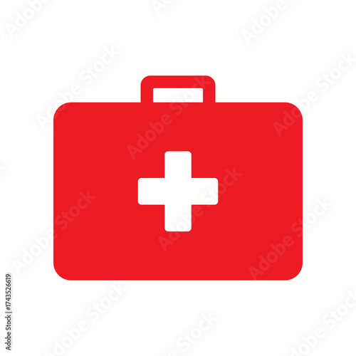 First aid kit medical box icon