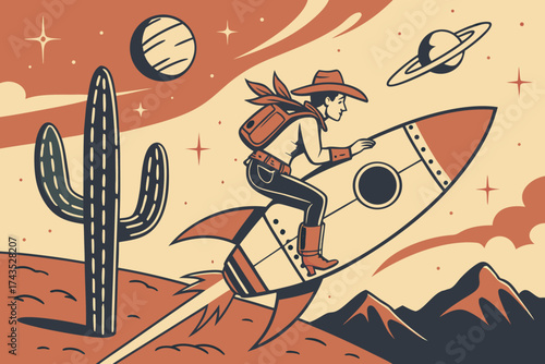 Vintage western comic book cover design with a captivating cowboy character in a retro style
