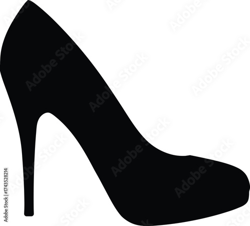 Vector Art Illustration Of A Woman High Heel Pump