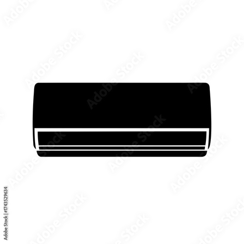 Sleek modern black and white air conditioning unit illustration graphic design
