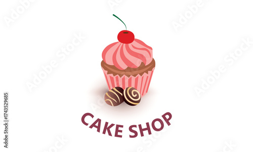 cupcakes logo, cake shop logo 