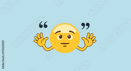 A curious emoji with quotation marks, expressing contemplation or a question