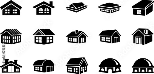 Roof icons set. Simple set of roof vector icon