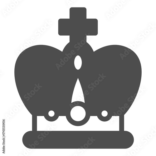 Queens crown solid icon, jewelry concept. Vector graphics. Crown sign on white background, glyph style icon for mobile or web design.