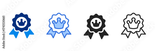 Badge Icon Set Multiple Style Vector Illustration 