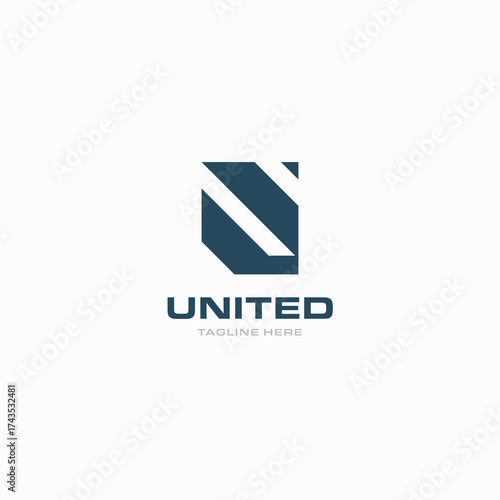 Letter U shape futuristic logo template. Digital U Letter Logo for Technology or Sports Brand
