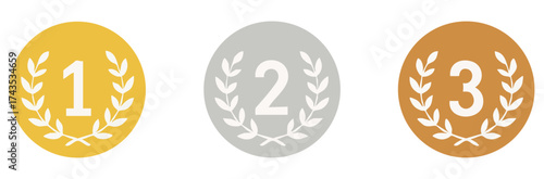 Gold Silver Bronze Medal Icons
