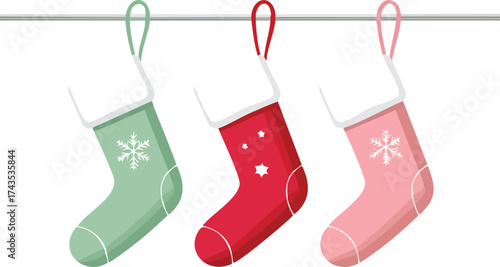Christmas Hanging Socks Vector