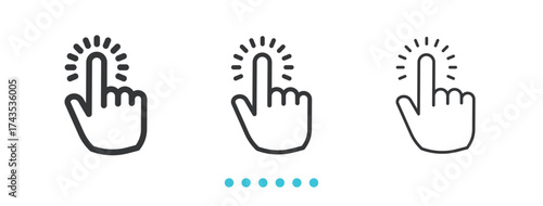 Basic gesture Cursor Icons Icon. Thin line icon vector