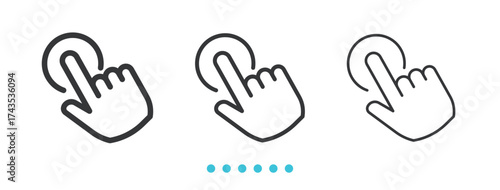 Basic gesture Cursor Icons Icon. Thin line icon vector