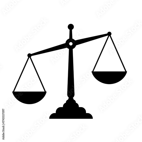 Symbol of justice and balance a vintage scale of justice icon representing law equity and fairness isolated on white background
