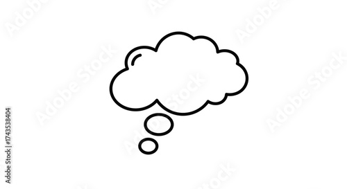 Hand drawn empty thought bubble symbol for ideas creativity contemplation speech bubble icon isolated conceptual graphic isolated on white background