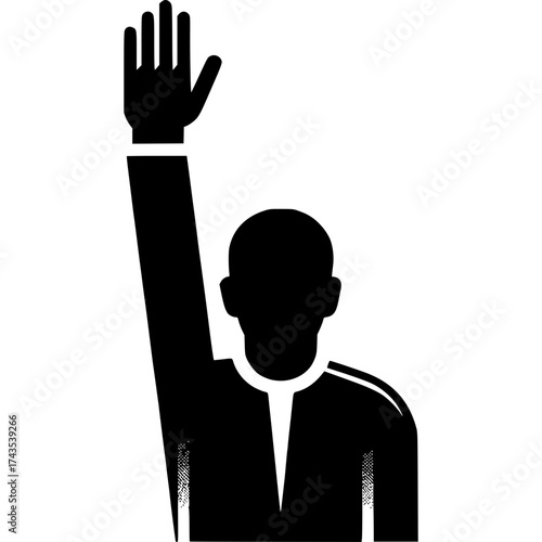 The Silhouette of Reaching Hand: A stark black and white illustration of a human silhouette, extending a hand upwards, offering a simple yet powerful gesture.