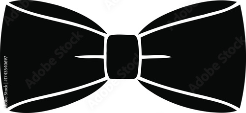 Black Silhouette Bow Tie Isolated on White Background vector illustration