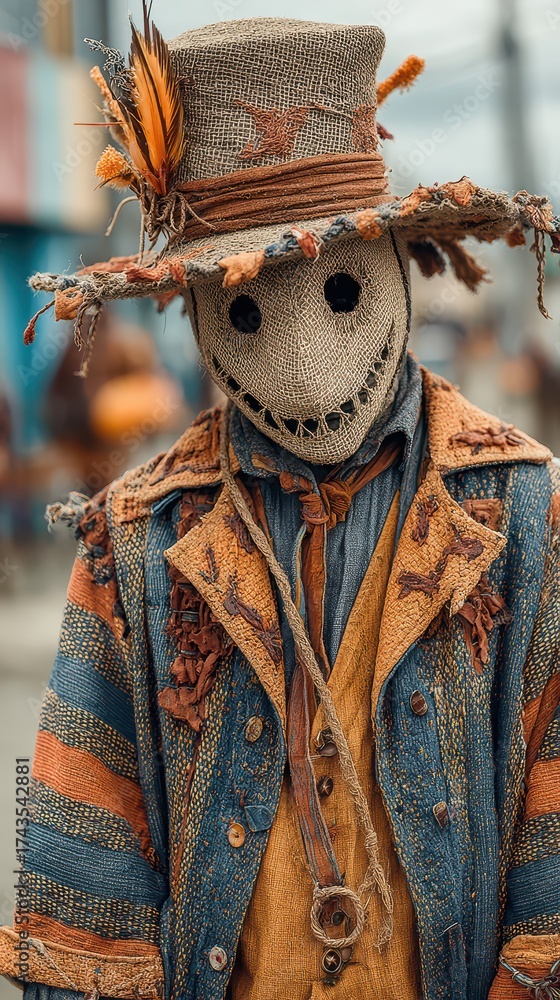 Naklejka premium Unique scarecrow for Halloween fest