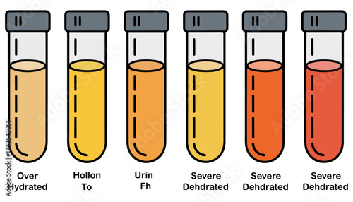 urine color hydration level chart illustration