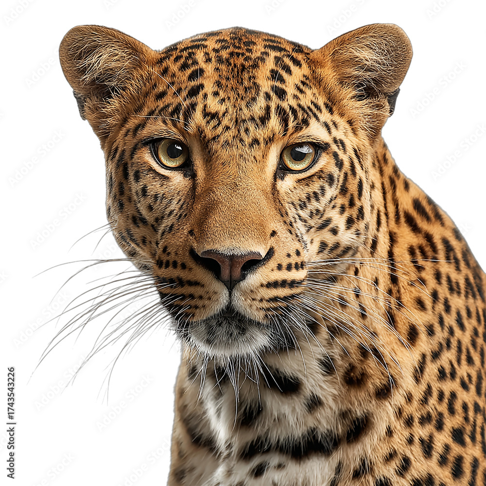 Obraz premium Leopard on a black on transparent background