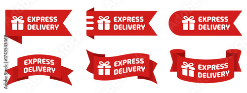 express delivery ribbon badge design