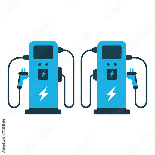 electric vehicle charging station illustration