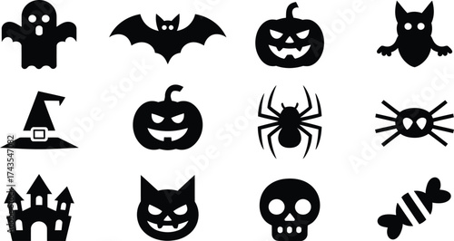Spooky Halloween icons for your creative designs and festive decorations