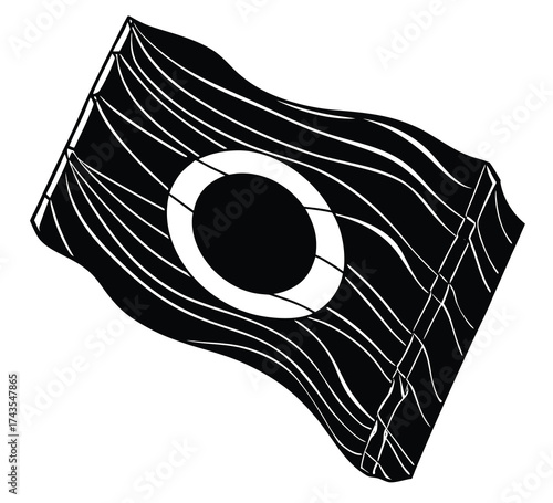 Yin yang symbol object decoration isolated on white background fabric texture illustration