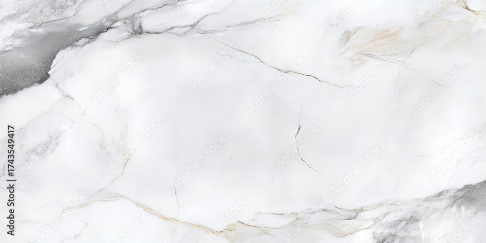 Fototapeta premium Elegant White Marble Surface with Gray Veins, Perfect for Luxurious Interiors and Artistic Designs
