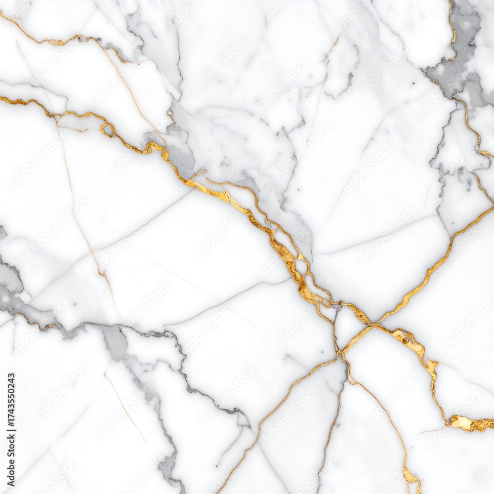 Obraz premium White marble with gold veins