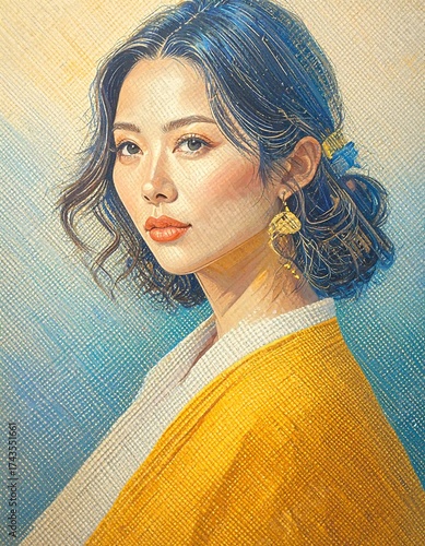 Portrait of a woman in yellow