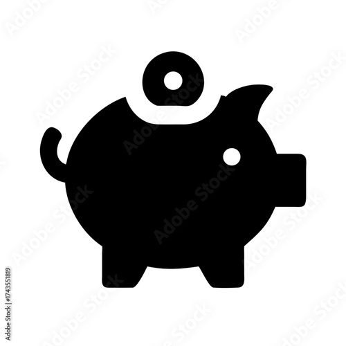 Black piggy bank representing financial savings