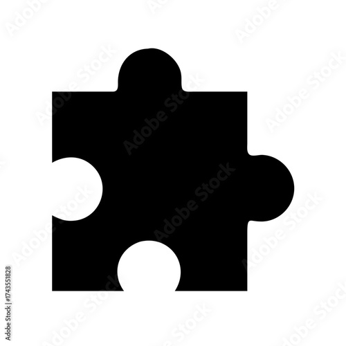 Black puzzle piece, a symbol of problem solving