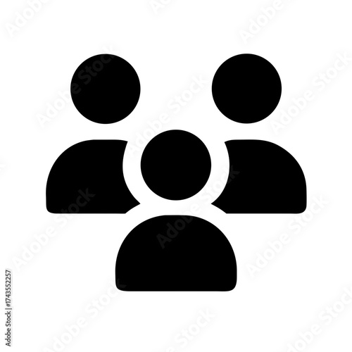 Three people icon representing a team