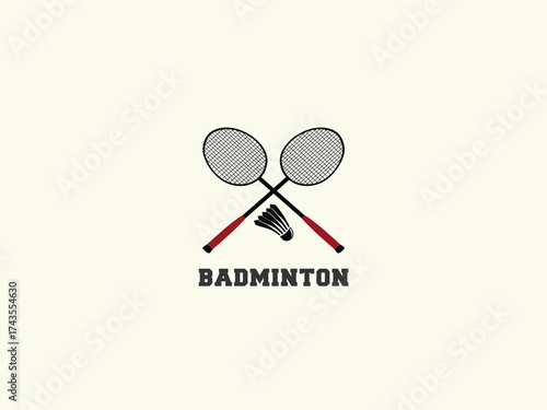 Badminton logo design vector template 