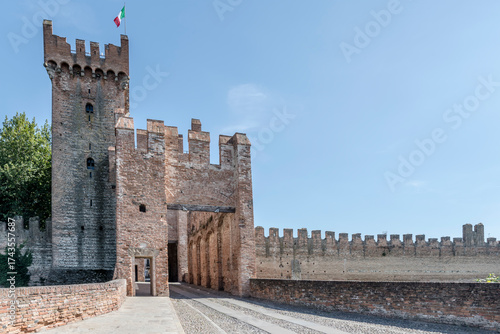 outer side of Legnago gate at medieval city walls, Montagnana, Italy