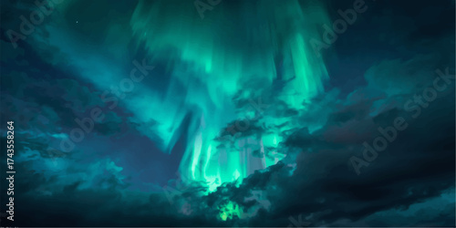 Abstract dark blue texture with smoke and light in a night sky background