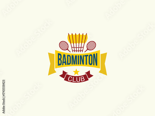 Badminton logo design vector template 