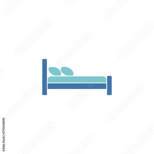 Bed icon flat vector design.