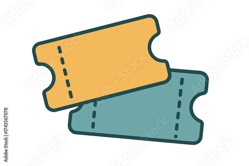 Two overlapping tickets or vouchers for event entry or travel booking