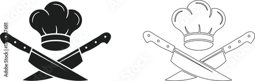 Food icons set, plate, fork, knife and spoon, set logotype menu, cutlery icon, tableware sign, catering icons, restaurant signs