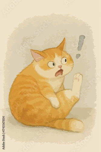 A cat in surprised acting