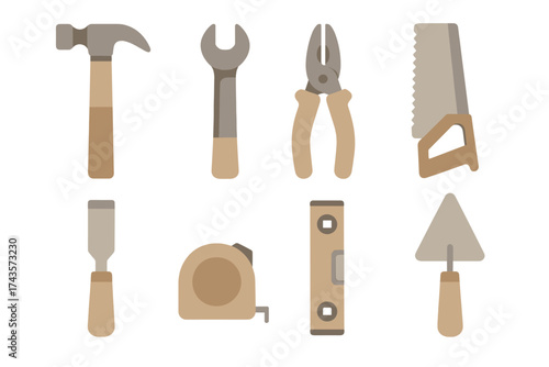 Collection of essential hand tools for construction and home repair projects