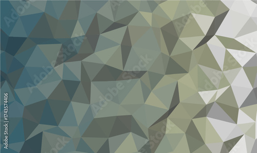 Polygonal surface features blue green and gray muted tones blending angular facets together seamlessly
