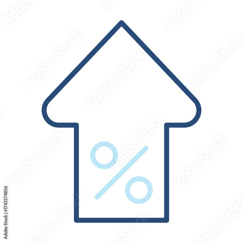 Tax Growth Icon Color Outline Style. Vector Illustration Design