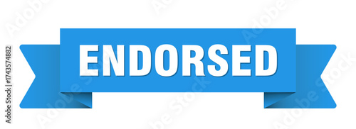 endorsed ribbon isolated on transparent background. endorsed ribbon