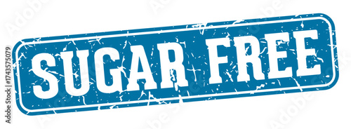 sugar free rectangular sign. sugar free stamp