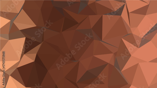 Low polygonal facets shimmer in copper brown, providing textured warmth and unique background elements