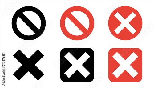 Prohibition Icon Vector, No Symbol Illustration, Cross Mark Graphic.