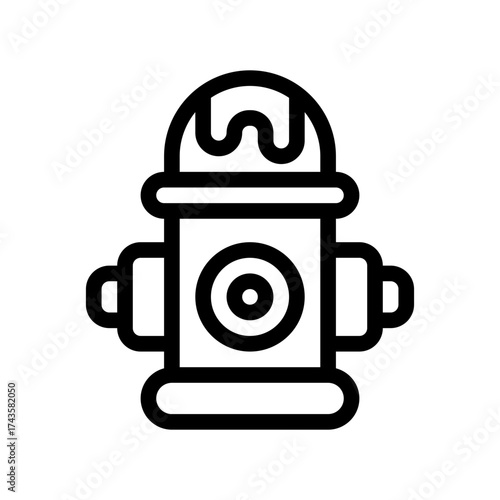 icon hydrant with style outline