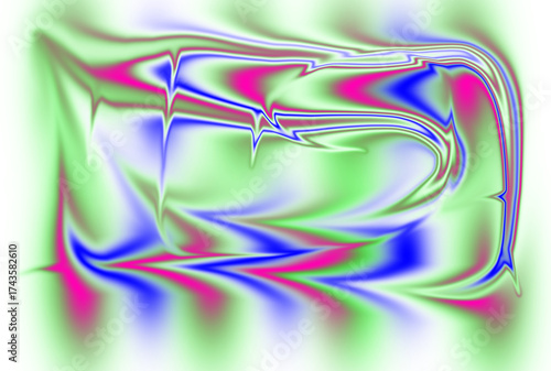 Abstract swirling colors of pink blue and green