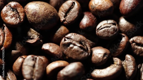 Rich Aromatic Roasted Coffee Beans Macro. Gourmet Beverage Ingredient, Barista Essentials
